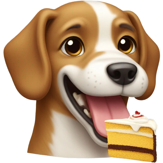 Dog eating cake emoji