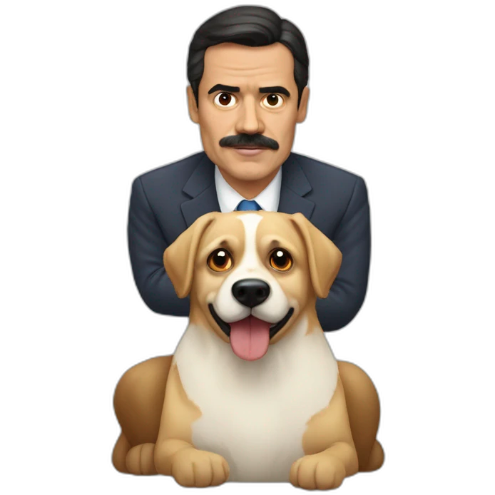 Pedro Sanchez como un perro emoji