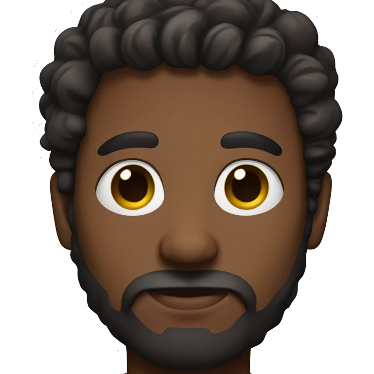 A man with slightly dark skin, a beard, thick eyebrows, and big eyes. emoji