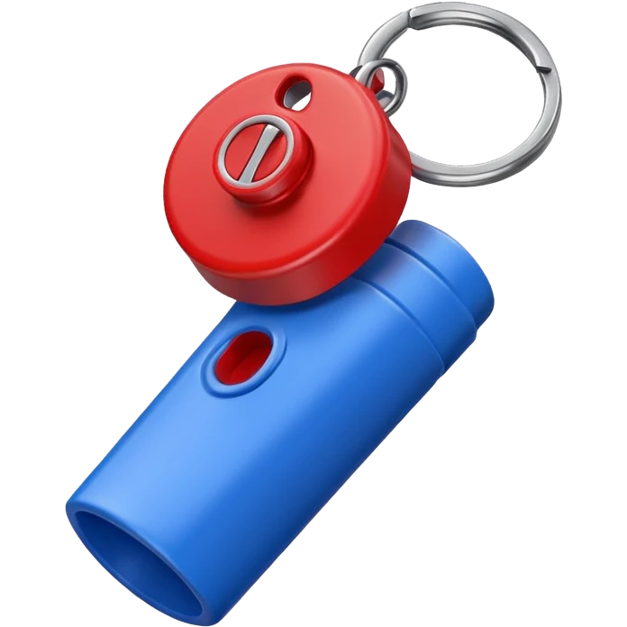 whistle in blue (#00A3E0) and red (#F9423A)  emoji