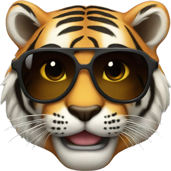 Tiger with dark sunglasses emoji