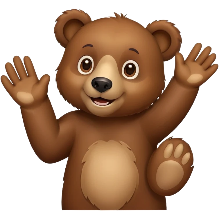 bear waving hello emoji