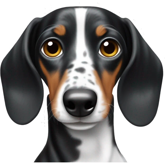 Black and white dapple dachshund  emoji