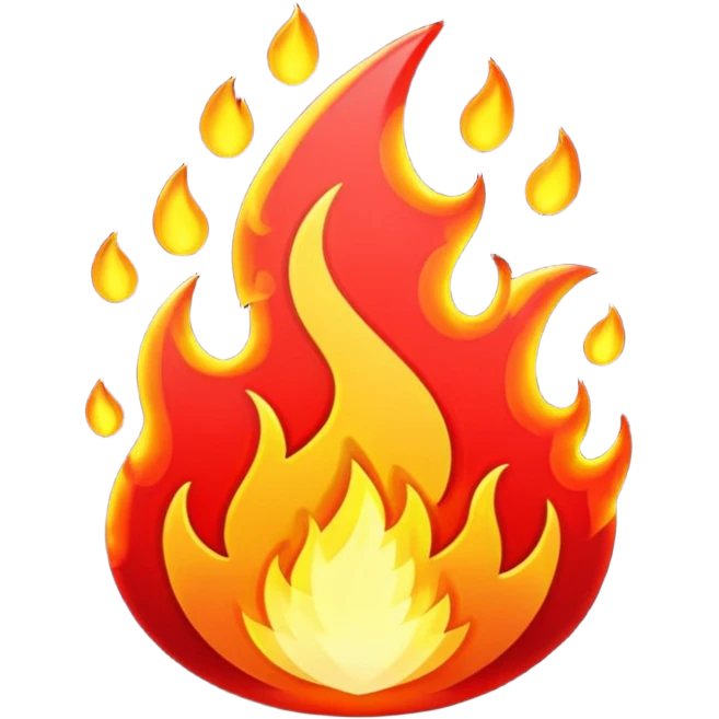 glitter red fire emoji