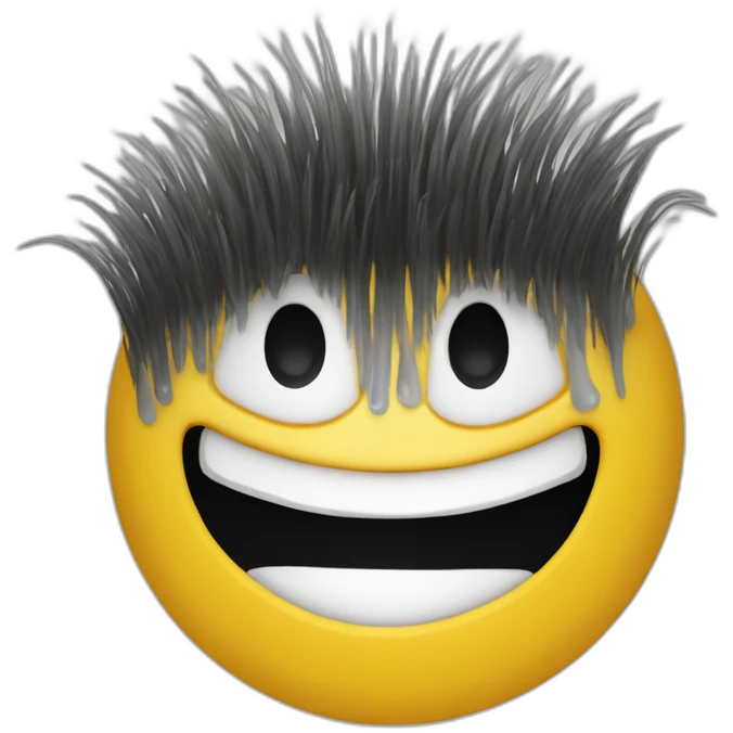 silly brush smiley with a face emoji