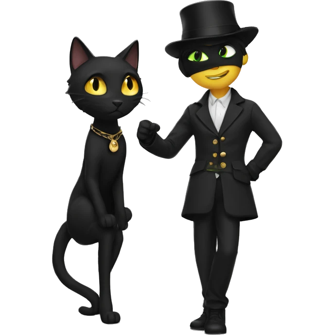 chat noir et blan emoji