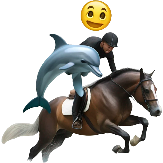 dolphin on horse emoji