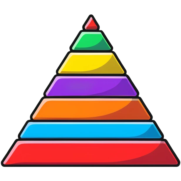 Rainbow colored children's stacking rings toy pyramid emoji