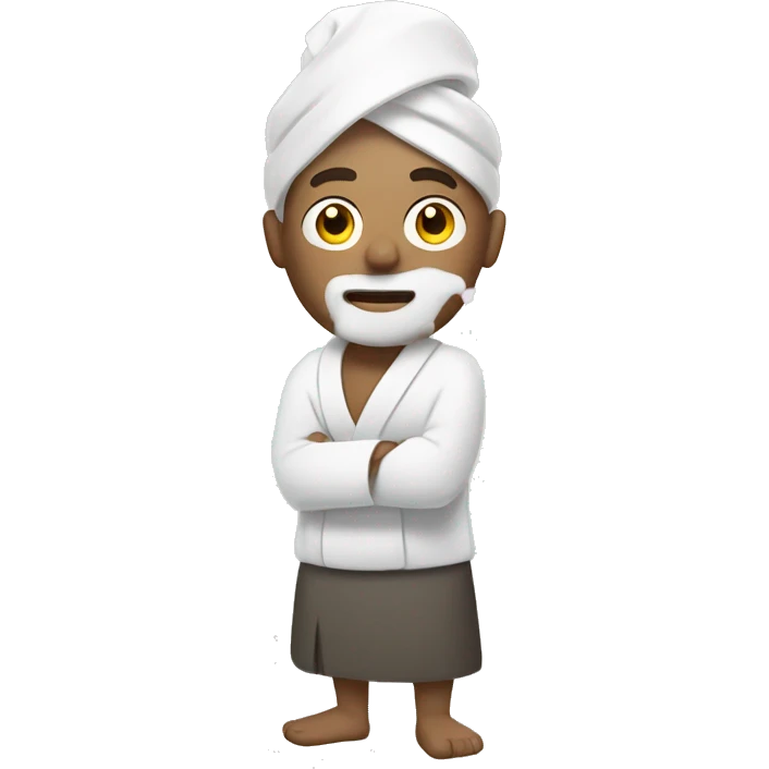 Spa man with towel and fog  emoji