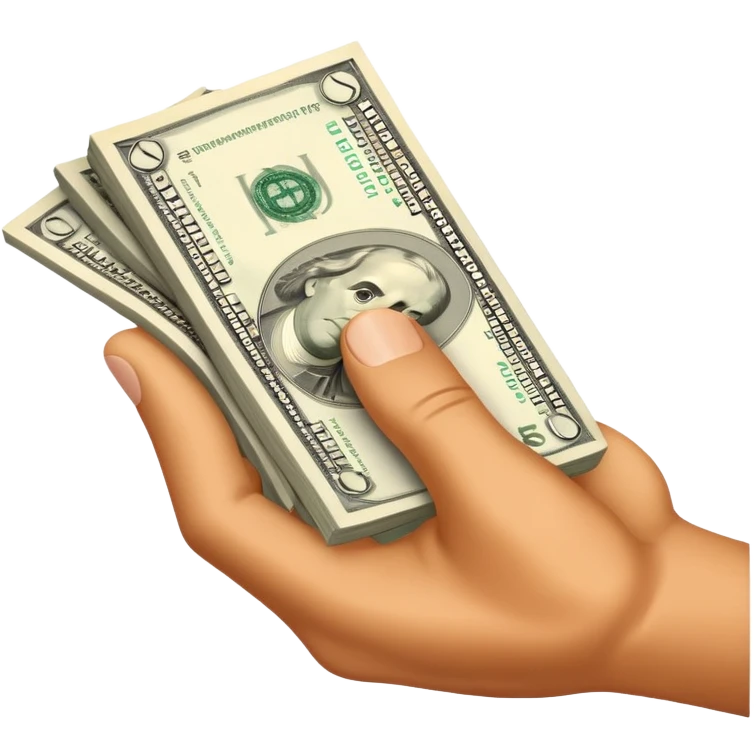 hand borrow money emoji