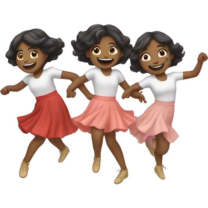 Three girls dancing  emoji