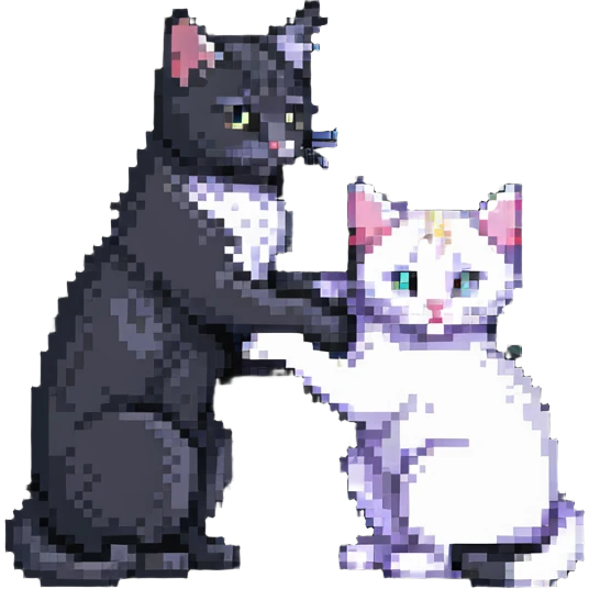 two emo cats in love emoji