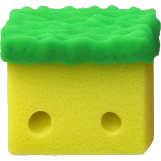 green flat square dish sponge emoji
