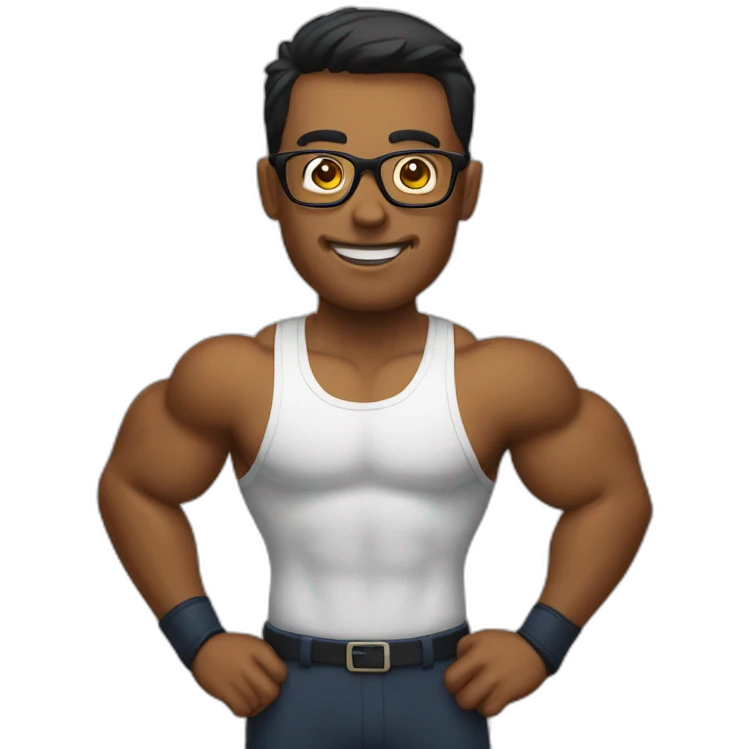 muscles with glasses emoji