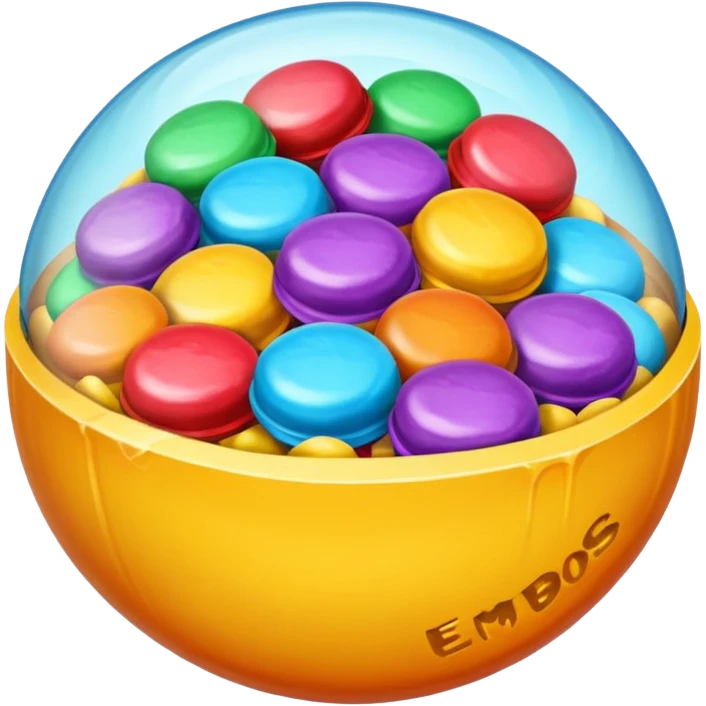 un bonbon rond dans un emballage emoji