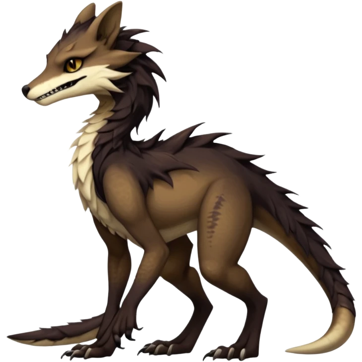 Brown and beige badass elegant wild beautiful natural cute badass epic exotic anthro modern furry 2-legged sergal-vernid-creature, full body, dark-brown-black-gradient pretty hair, with a long tufted tail, vibrant eyes, aesthetic, art by LiLaiRa, art by art by Falvie emoji