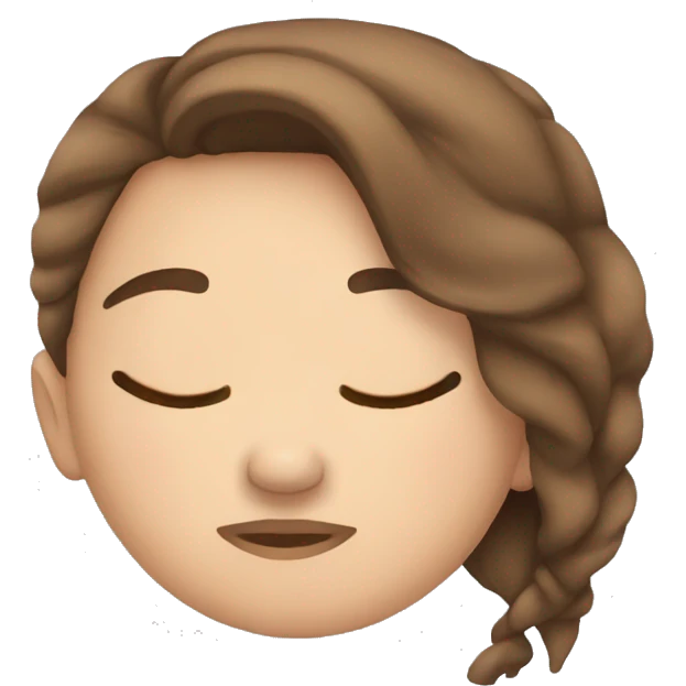 White girl brown hair sleeping  emoji