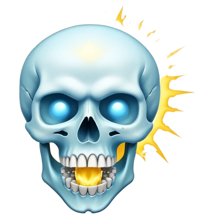 A skull emoji mixed with mind blown emoji  emoji