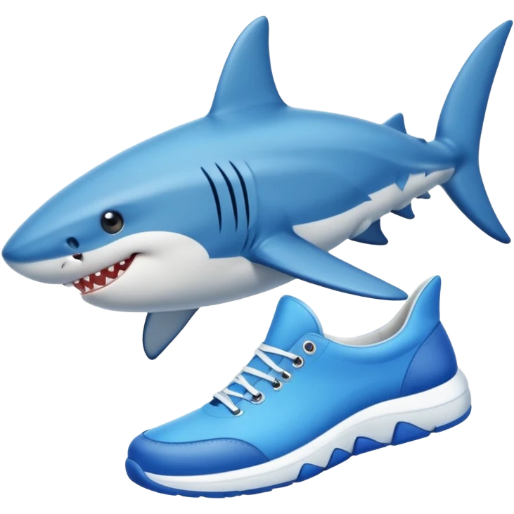 Shark with a blue shoes emoji
