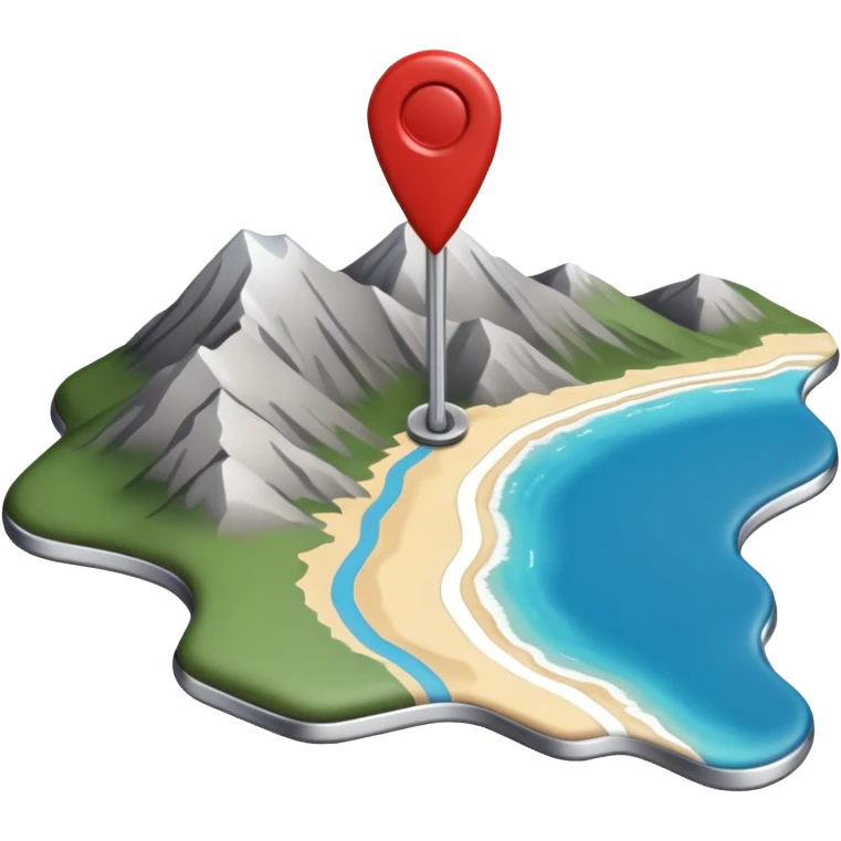 gps locater pin on west coast nz terrain map emoji