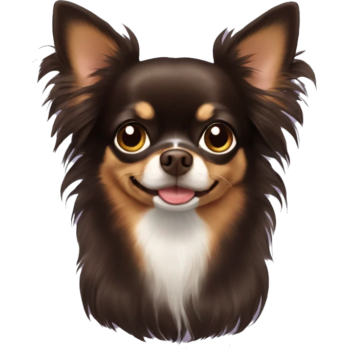 Long hair darkbrown chihuahua  emoji