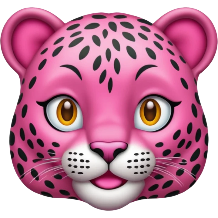 Emoji leopardo rosa cuerpo entero de lado y más realista de cuerpo completo emoji