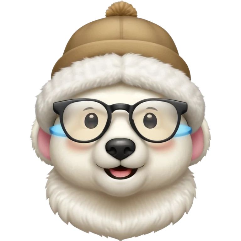  polar bear wearing glasses and a hat emoji