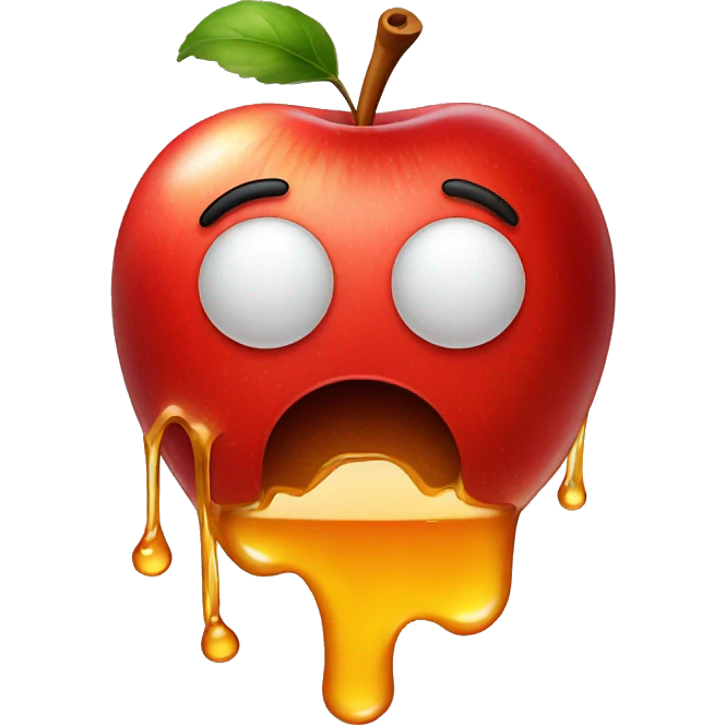 red apple with honey drip emoji