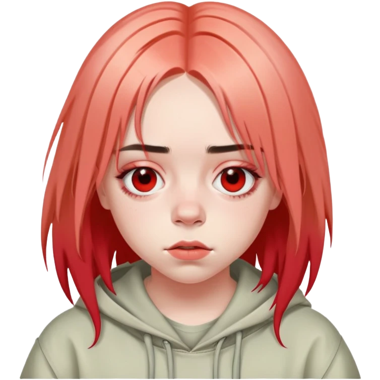 Billie eilish with red roots emoji