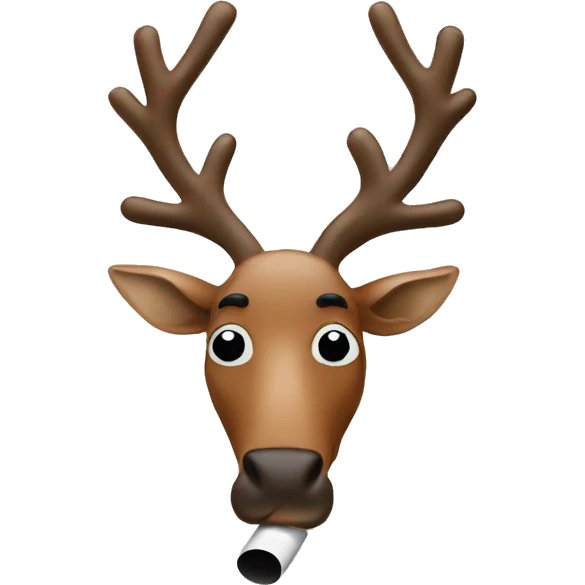Reindeer smoking a black n mild emoji