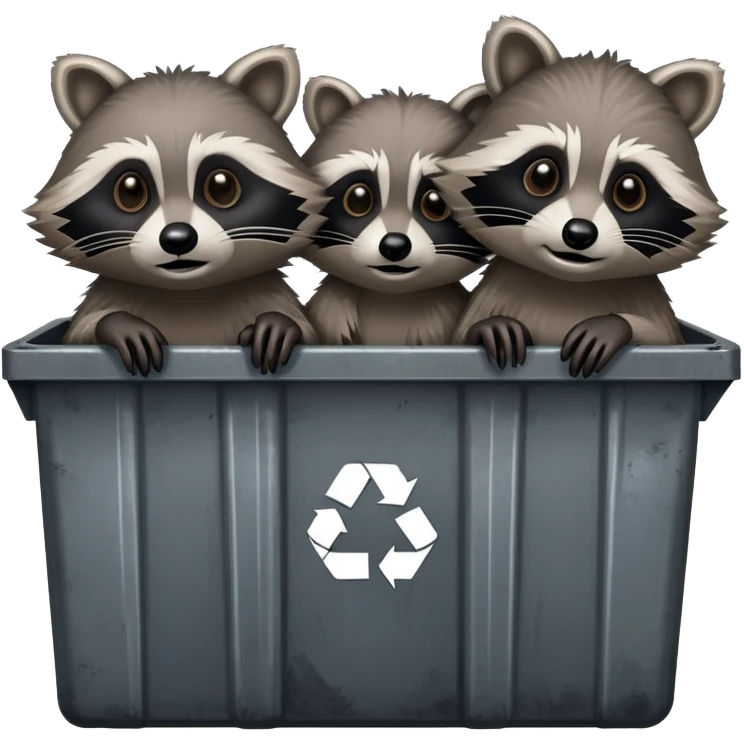 Raccoons in a dumpster emoji