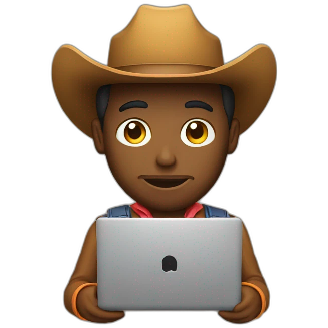 cowboy as a developer on a laptop emoji