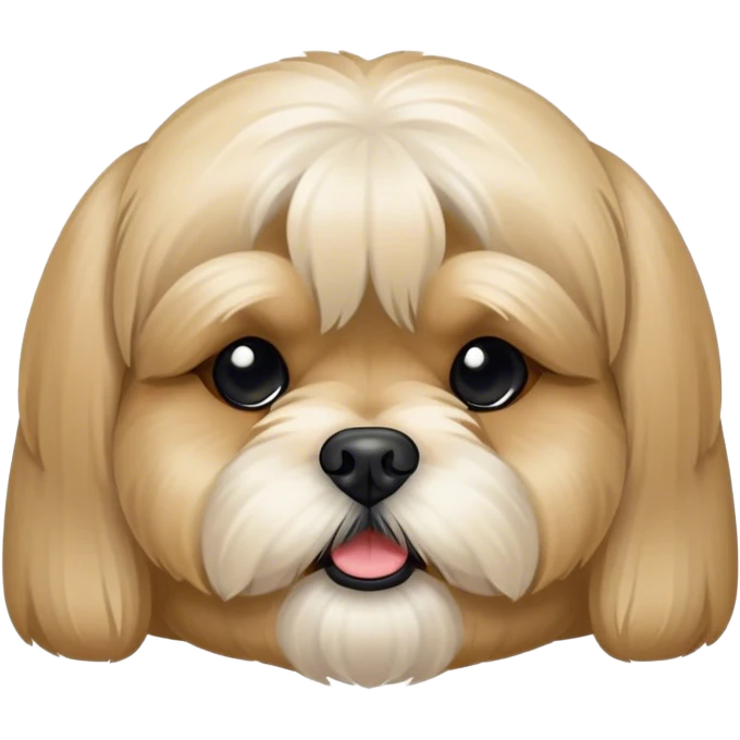 Beige Lhasa apso with black nose  emoji