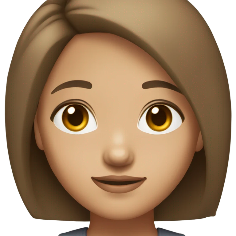 girl with brown bob hair and beautiful styling light skin tone brown eyes emoji