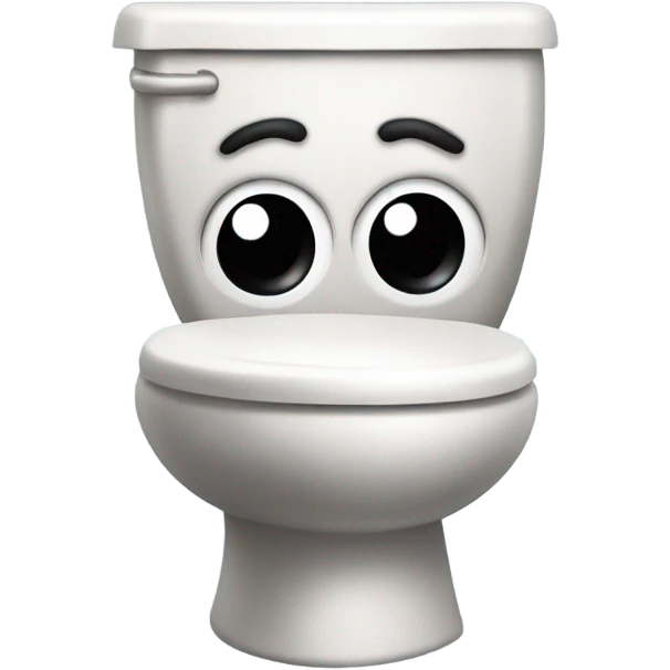 Terrified toilet with hands emoji
