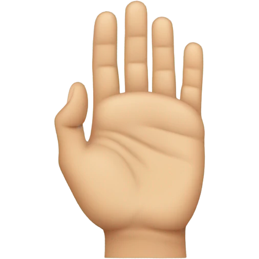 hand flat side view thumb tucked in emoji