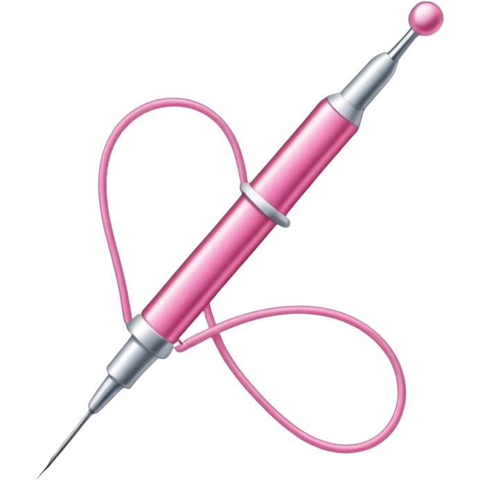 Needle with pink thread emoji