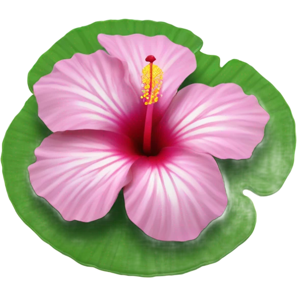 Hibiscus flower on lily pad emoji