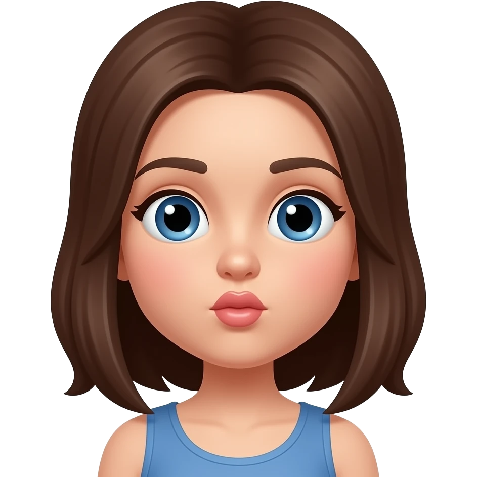 Brunette girl farting emoji