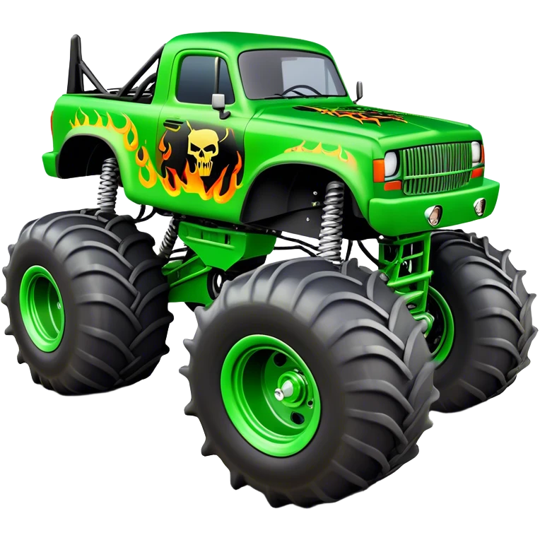 Grave Digger - Monster Jam (Model Year: 2022) (Iconic colour: Green with flames) emoji