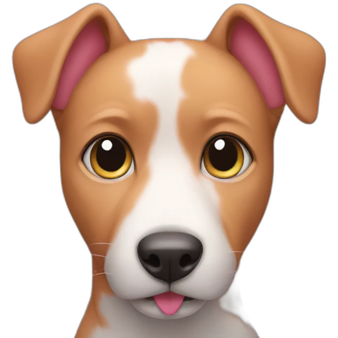 A dog with a pink cat  emoji