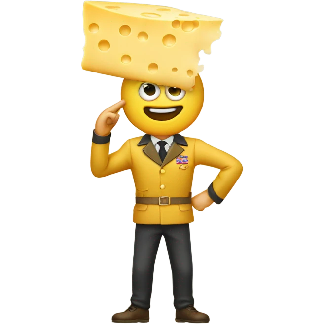 Saluting but made of cheese emoji