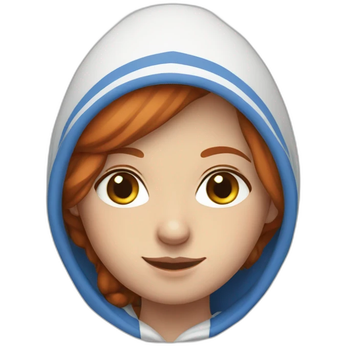 Israeli redhead girl in blue and white hoodie emoji