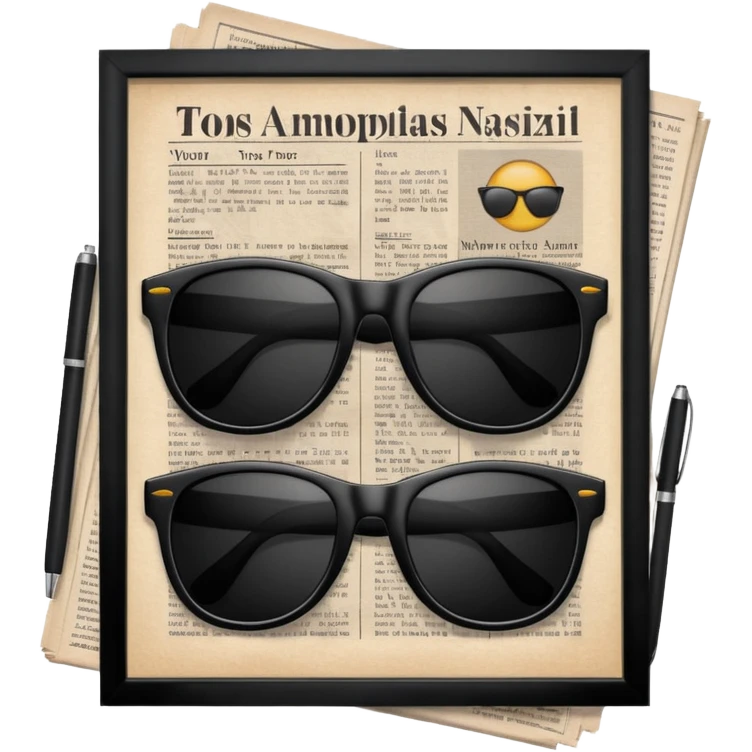 Sunglasses on newspaper emoji