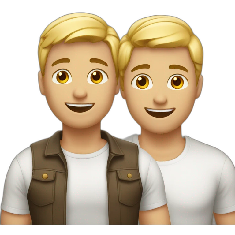 Gay couple 1 blond 1 brun emoji