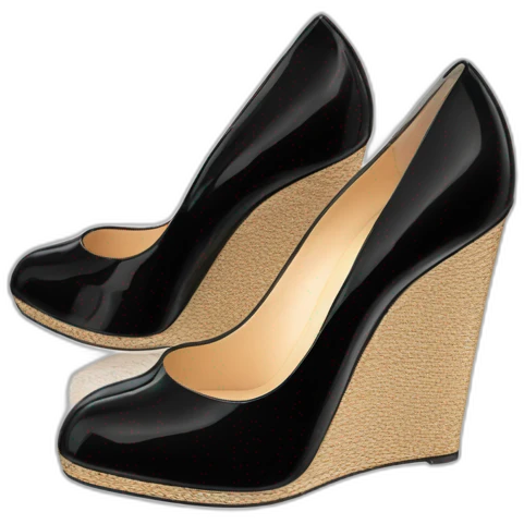 WEDGE heel LOUBOUTIN black PATENT emoji