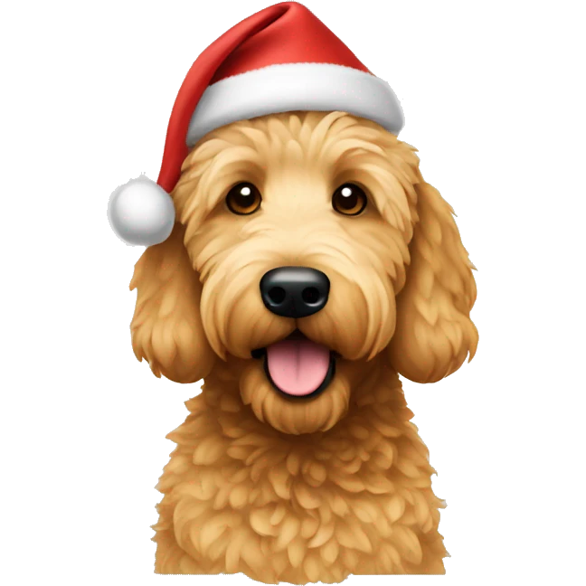 Golden doodle Christmas hat  emoji