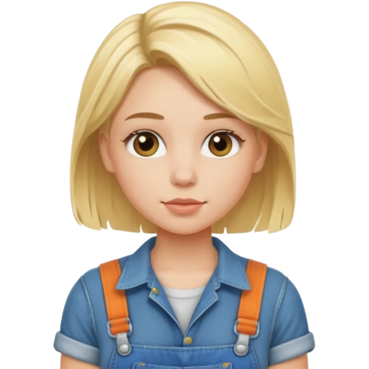 Butch Blonde girl with overalls emoji
