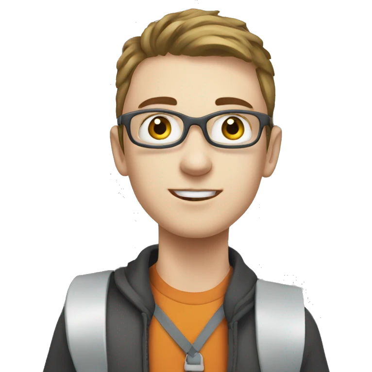 a student with white skin making a step downstairs emoji