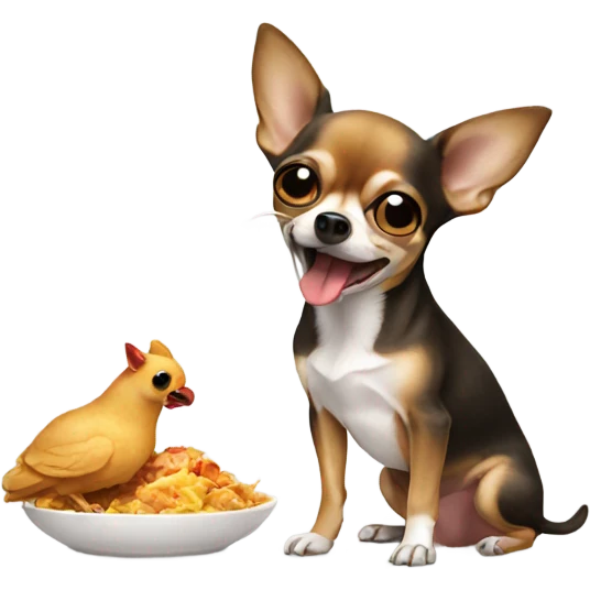 Chihuahua eating chicken  emoji
